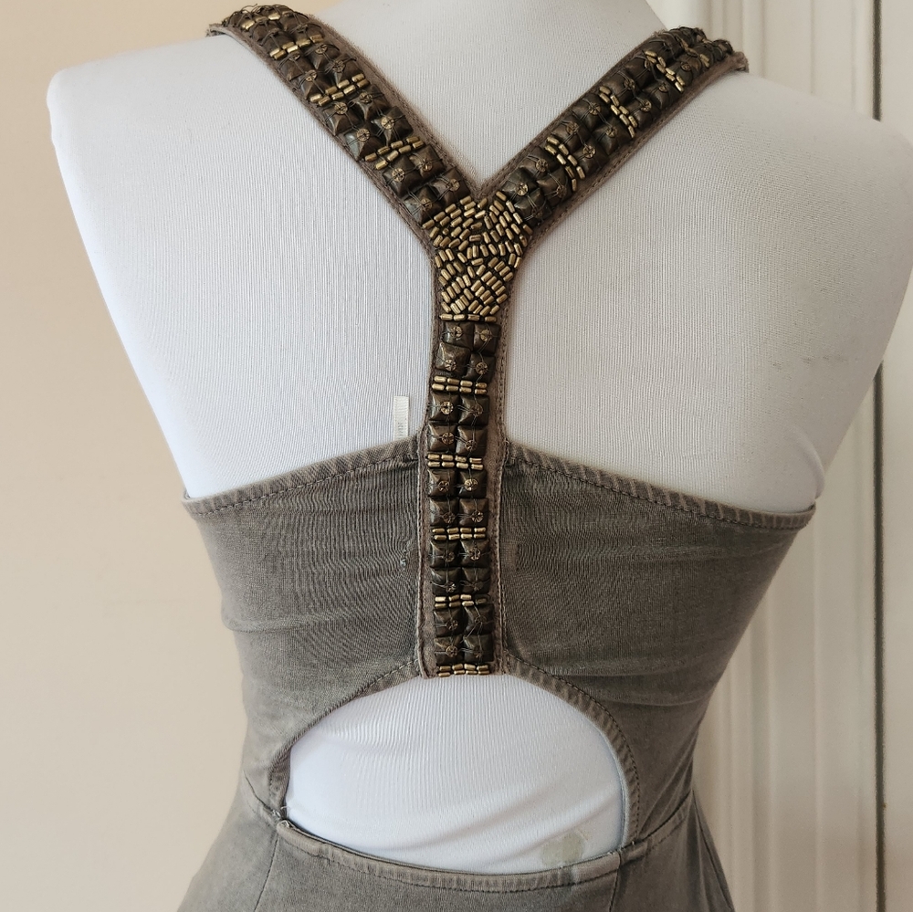 Urban Outfitters Metal Stud and Bead Detailing Keyhole Back Halter Dress - Picture 8 of 10